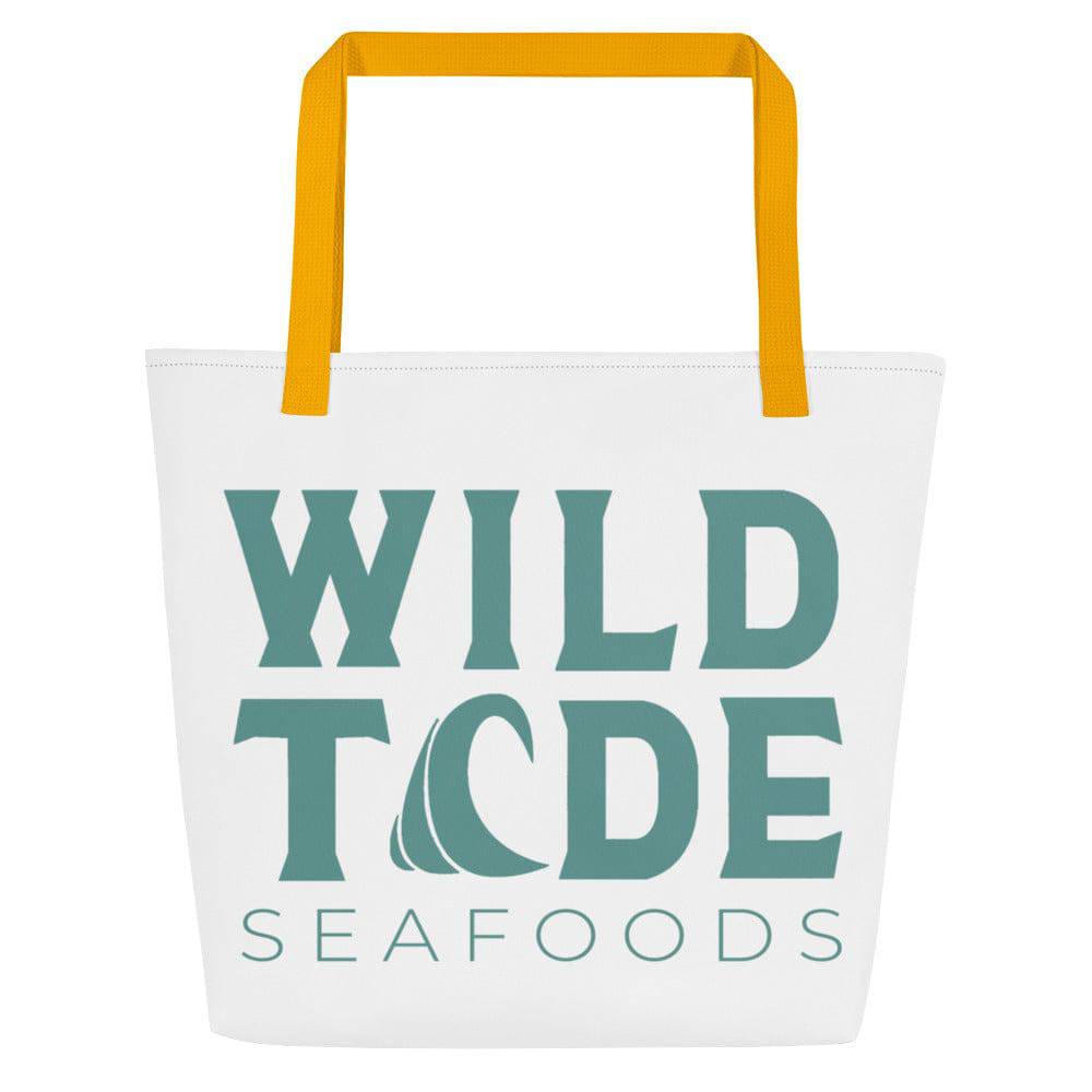 Wild Tide Seafoods All-Over Print Large Tote Bag - Wild Tide Seafoods