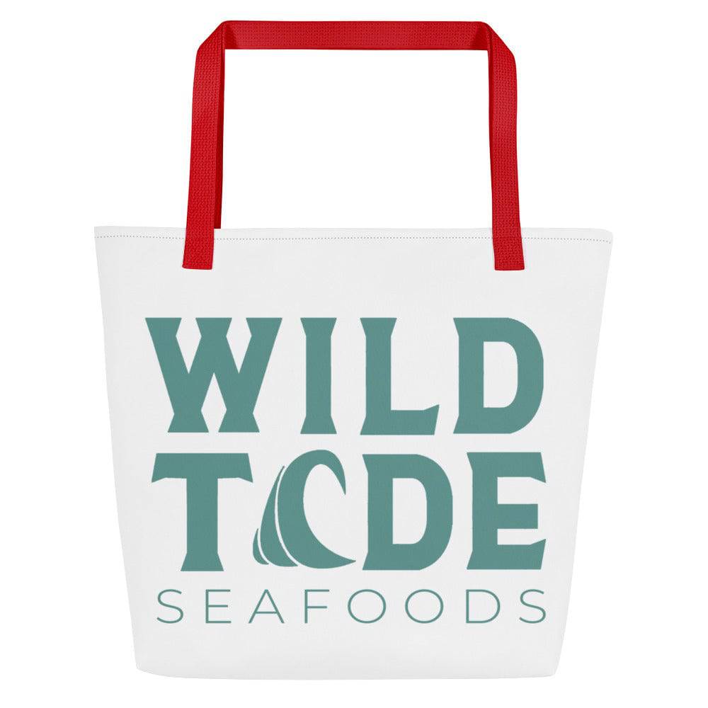 Wild Tide Seafoods All-Over Print Large Tote Bag - Wild Tide Seafoods