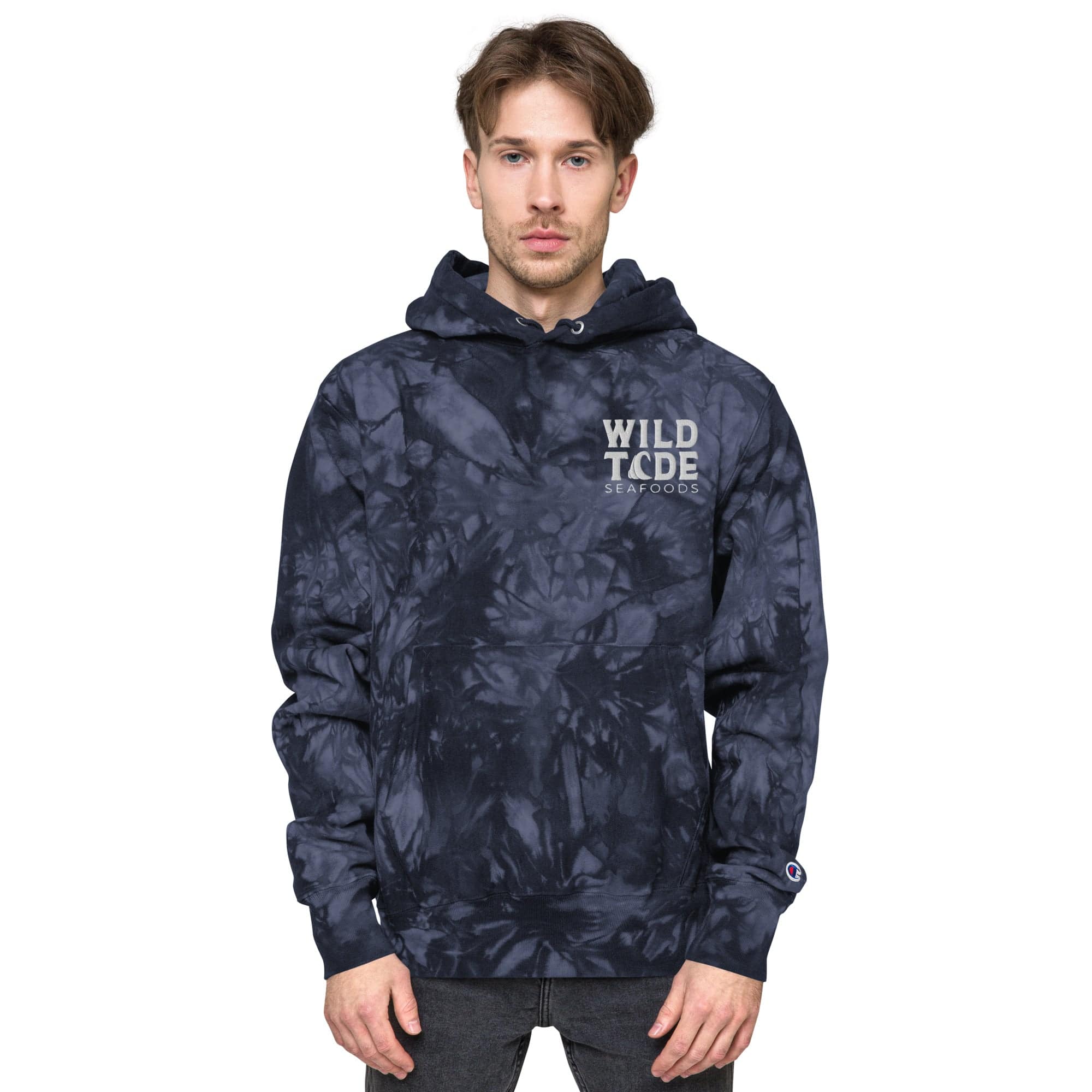 Wild Tide Seafoods Unisex Champion tie-dye hoodie - Wild Tide Seafoods