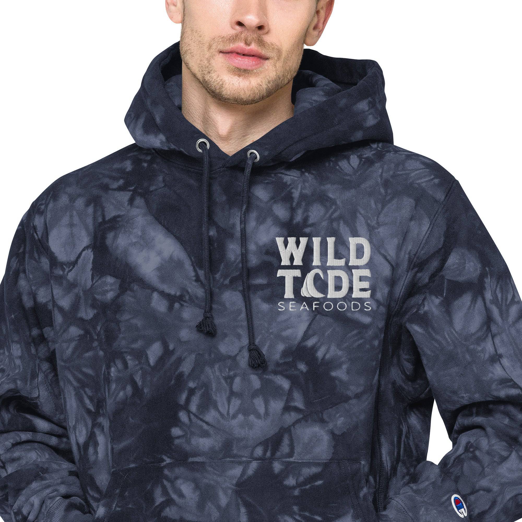 Wild Tide Seafoods Unisex Champion tie-dye hoodie - Wild Tide Seafoods