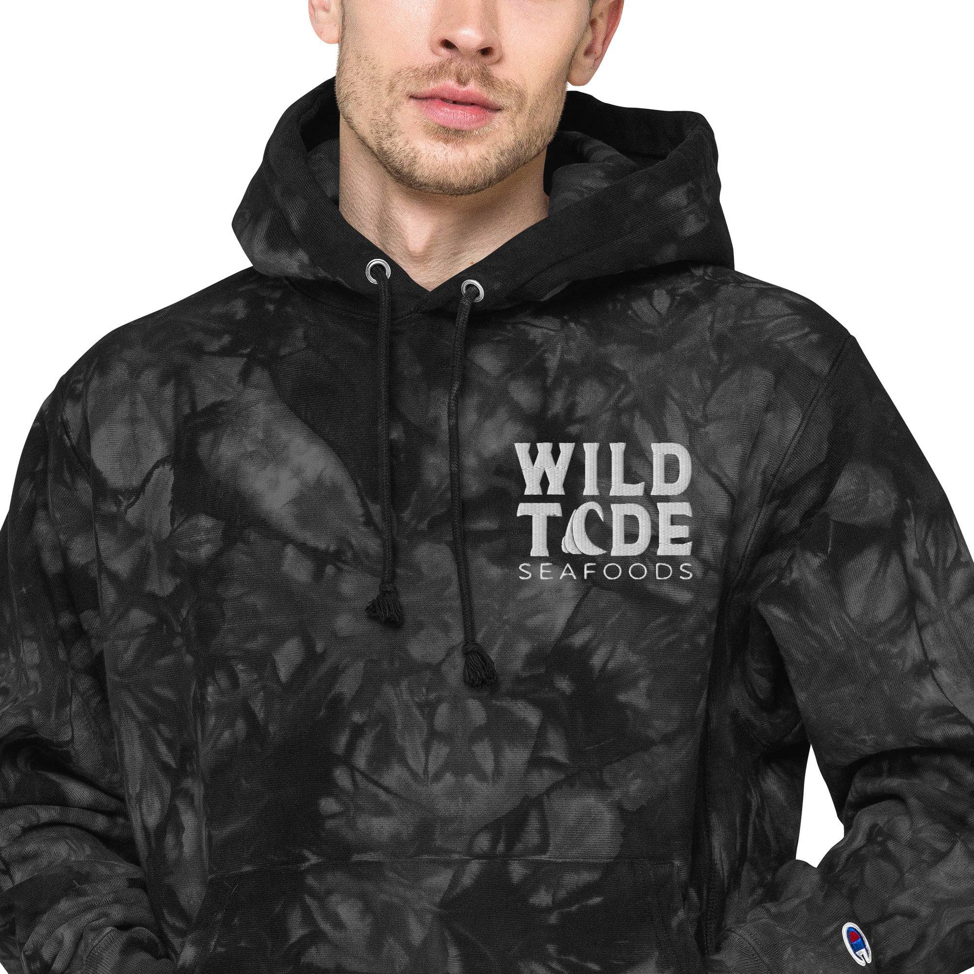 Wild Tide Seafoods Unisex Champion tie-dye hoodie - Wild Tide Seafoods