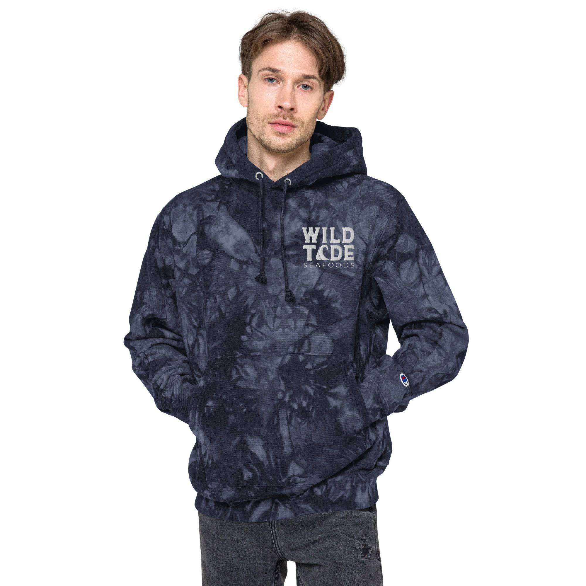 Wild Tide Seafoods Unisex Champion tie-dye hoodie - Wild Tide Seafoods