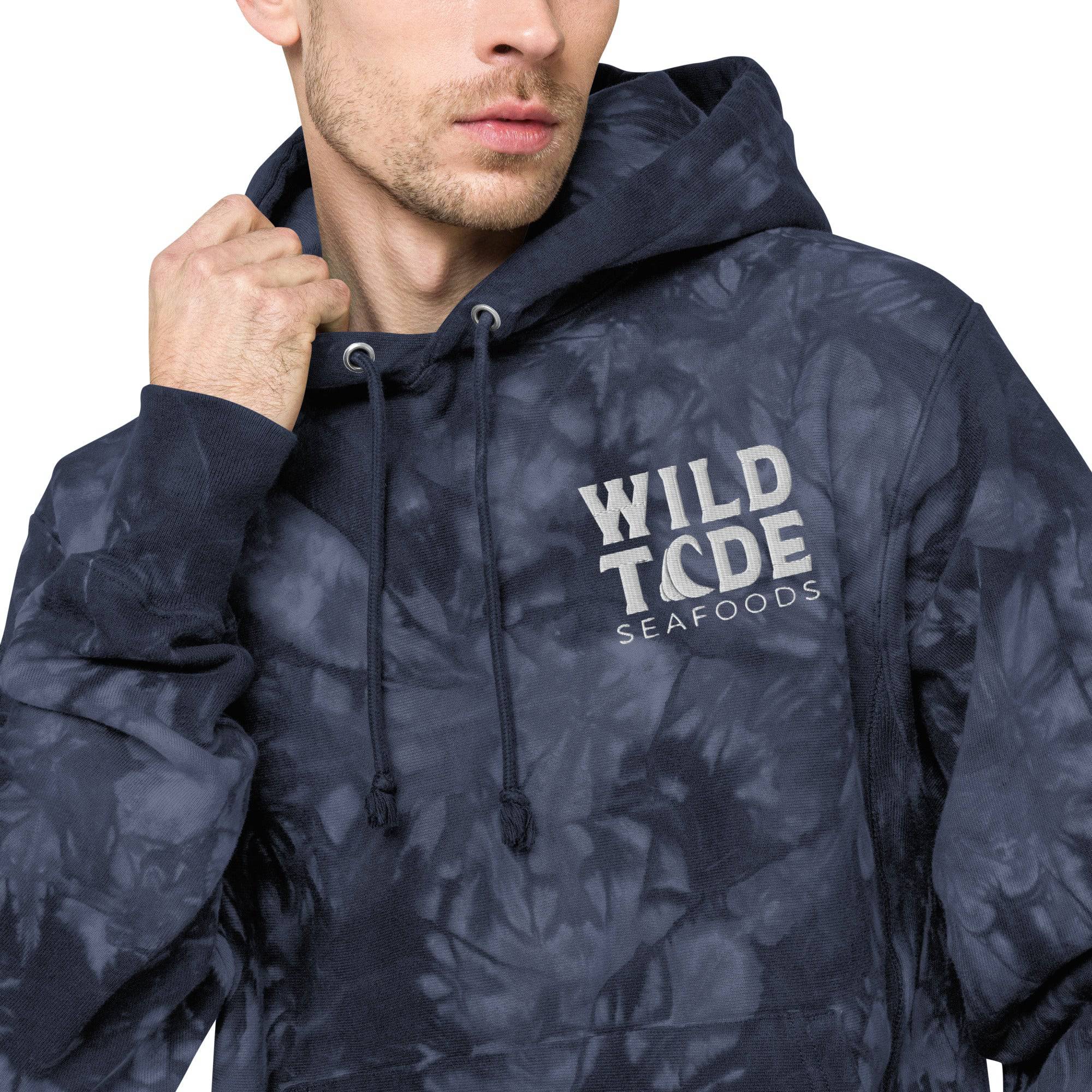 Wild Tide Seafoods Unisex Champion tie-dye hoodie - Wild Tide Seafoods